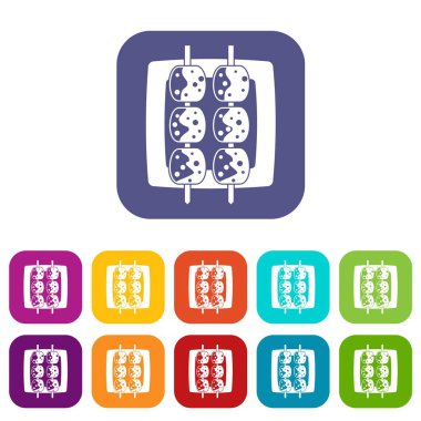 Et Şaşlık simgeleri düz ayarlamak