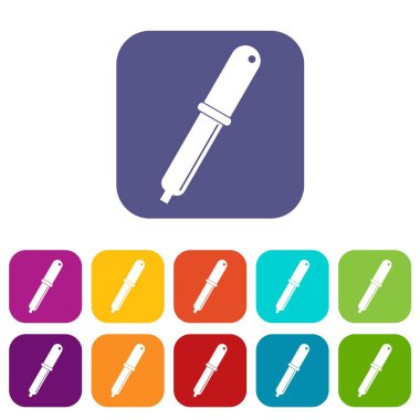 Düz renk seçici pipet Icons set