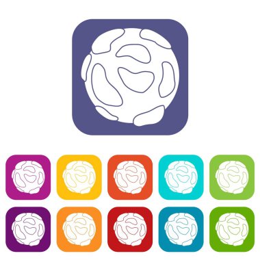 Güzel bir gezegen simgeleri düz ayarlamak