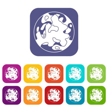 Küçük gezegeni simgeler düz ayarla