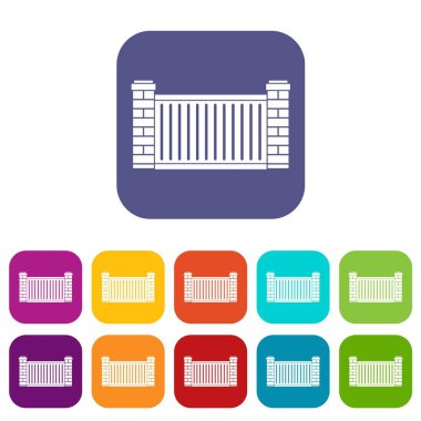 Ev çit simgeleri düz ayarlamak