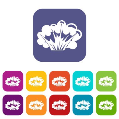 Yüksek enerjili patlama simgeleri düz ayarlamak