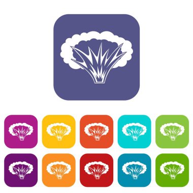 Atomik patlama simgeleri düz ayarlamak