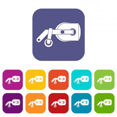 Düz oyun gerçeklik gözlük Icons set