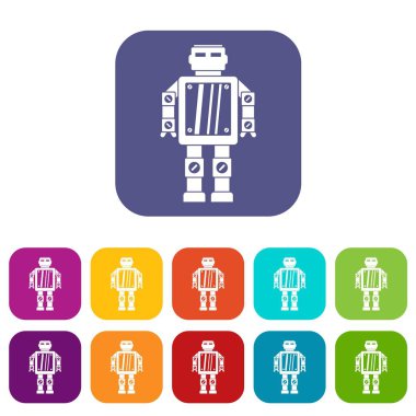Soyut robot simgeleri düz ayarlamak