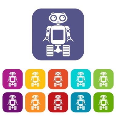 Robot tekerlekleri simgeleri düz ayarla
