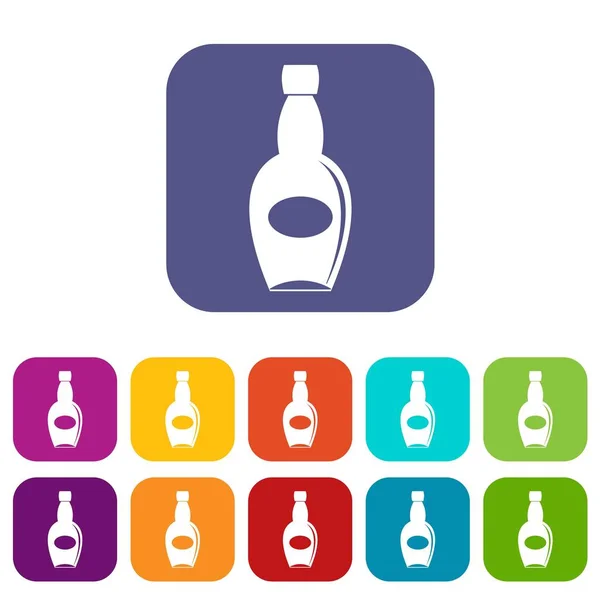 Grande bouteille icônes mis à plat — Image vectorielle