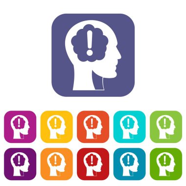 Düz ayarlamak simgeleri içinde ünlem işareti ile baş