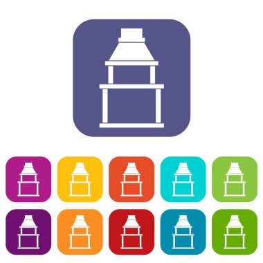 Barbekü Izgara düz ayarlamak simgeleri