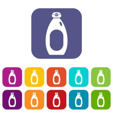 Krem şişe simgeleri düz ayarlamak