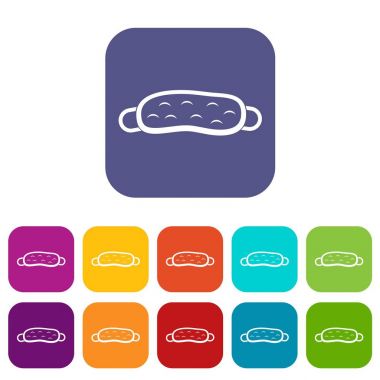 Uyku maskesi simgeler düz ayarla