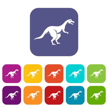 Theropod dinozor simgeleri düz ayarlamak