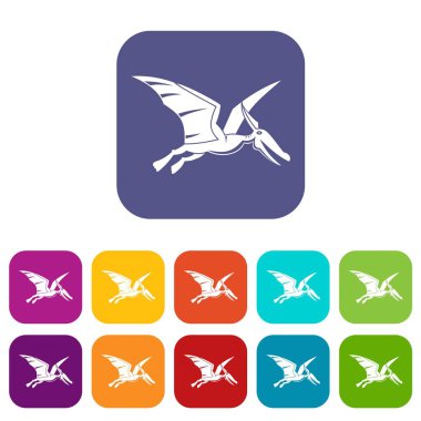 Pterosarus dinozor simgeleri düz ayarlamak