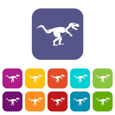 Tyrannosaur'u dinozor simgeleri düz ayarlamak