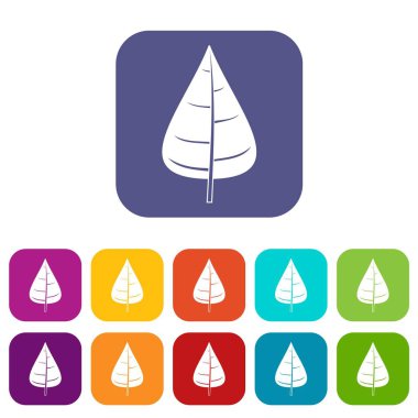 Kavak yaprağı simgeleri düz ayarlamak