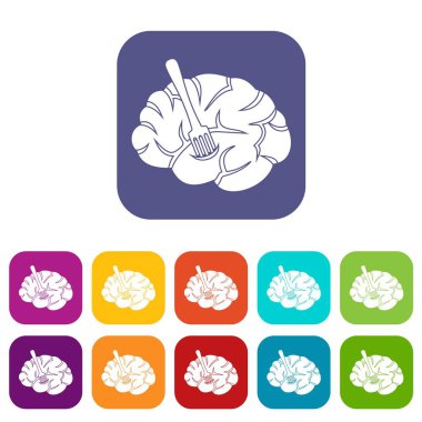 Çatal düz ayarlamak beyin simgelere eklenir