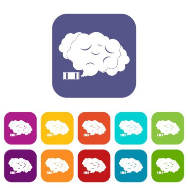 Göz yaşartıcı gaz simgeler düz ayarla