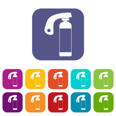 Yangın söndürücü simgeleri düz ayarlamak