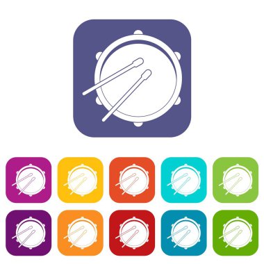 Düz ayarlamak simgeleri davul