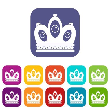 Kraliçe tacı simgeleri düz ayarlamak