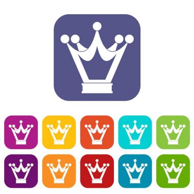 Prenses tacı simgeleri düz ayarlamak