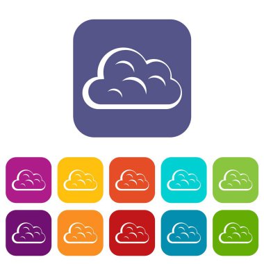 Büyük bulut simgeleri düz ayarlamak