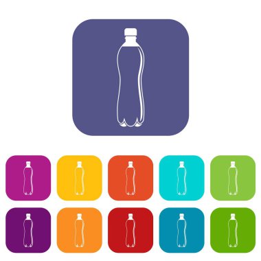 Düz su şişesi Icons set