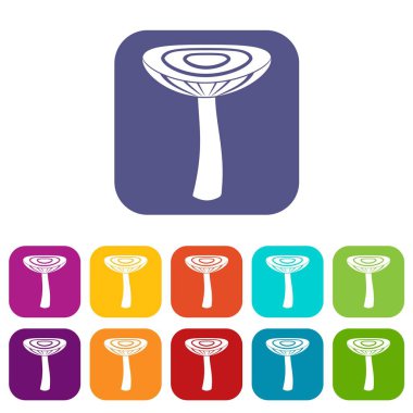 Mantar sade simgeleri düz ayarlamak