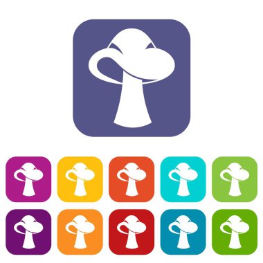 Küçük mantar simgeler düz ayarla