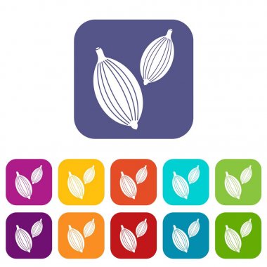 Kakule bakla simgeleri düz ayarlamak