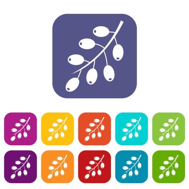 Kızamık şube simgeleri düz ayarlamak