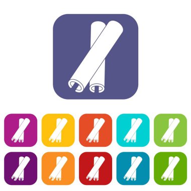 Düz ayarlamak simgeleri tarçın sopa