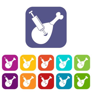 Bir parça et simgeler için enjekte şırınga