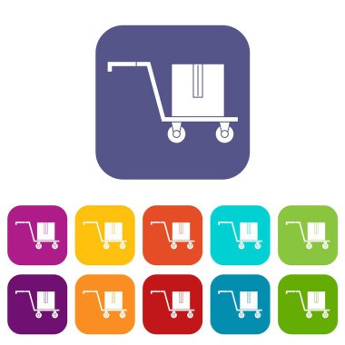 Teslim cart kutusu simgeleri ile düz ayarla