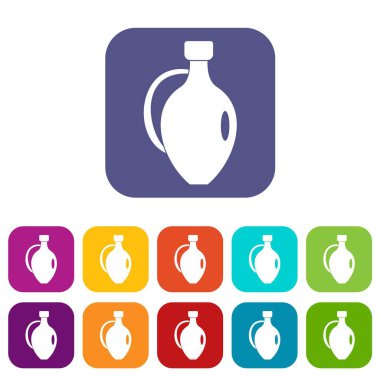 Kil sürahi simgeleri düz ayarlamak