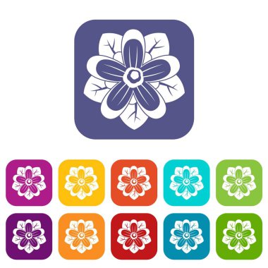 Çiçek simgeleri düz ayarlamak