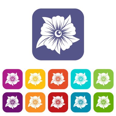 Çiçek simgeleri düz ayarlamak