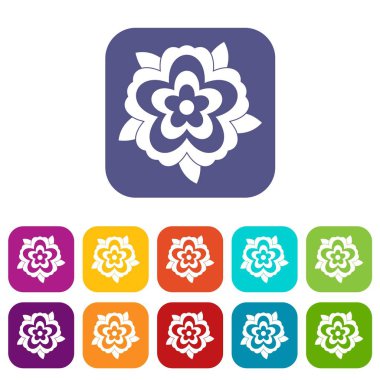 Çiçek simgeleri düz ayarlamak