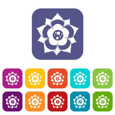 Çiçek simgeleri düz ayarlamak