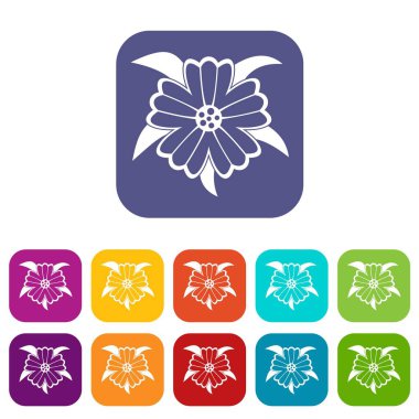 Çiçek simgeleri düz ayarlamak