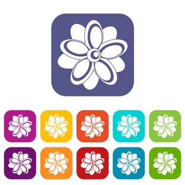 Çiçek simgeleri düz ayarlamak