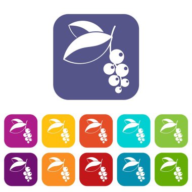 Frenk üzümü düz ayarlamak simgeleri çilek