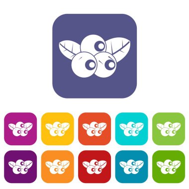 Yaban mersini simgeleri düz ayarlamak