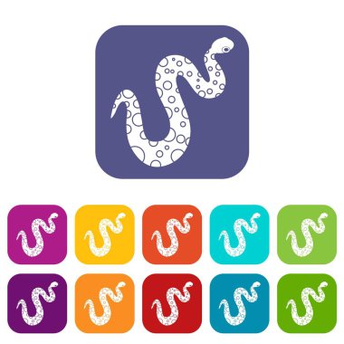 Düz noktalı yılan Icons set