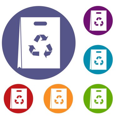 Paketi geri dönüşüm Icons set