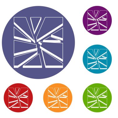 Kırık cam Icons set