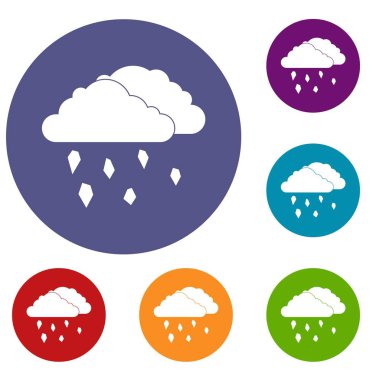 Bulutlar ve dolu Icons set
