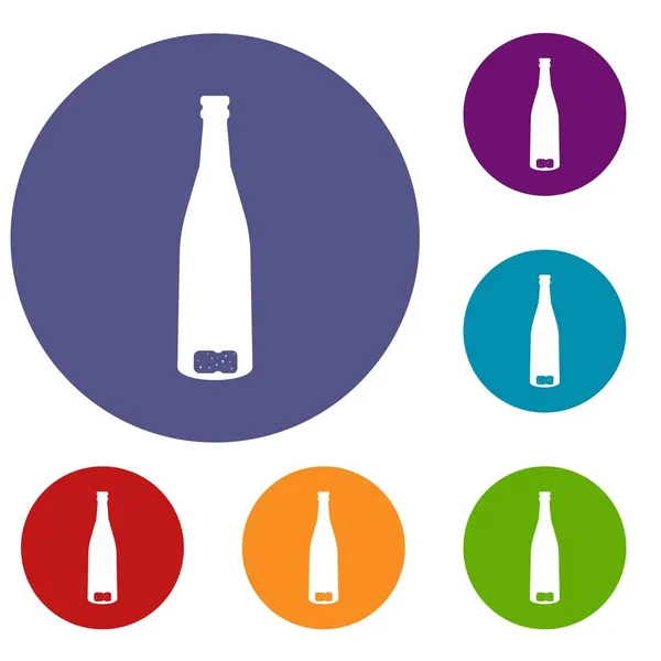 Conjunto de iconos de botella de vino vacía — Vector de stock