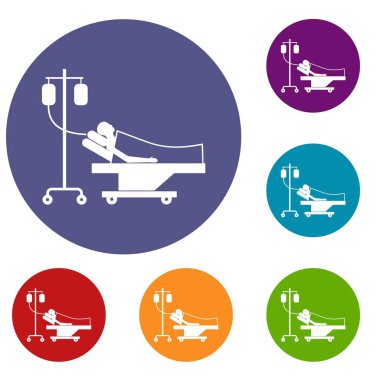 Bir damla Icons set yatağa hastada