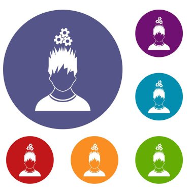 Adamla baş simgeler kümesi üzerinden metal Dişliler